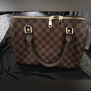 Checkered Brown Handbag